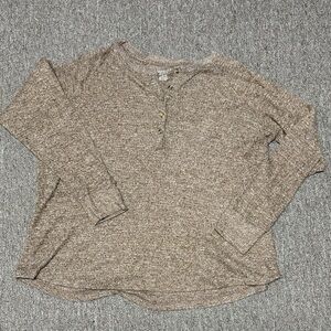 American Eagle Outfitters Taupe Long Sleeve Top